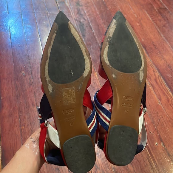 Fendi “colibri” mesh sling back flat - Picture 2 of 4